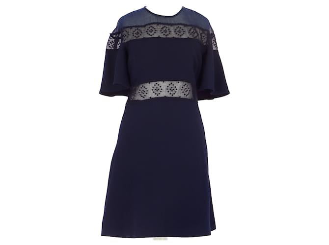 Sandro Robe Polyester Bleu Marine ref.725683 Joli Closet