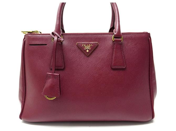 PRADA GALLERIA HANDBAG 1BA863 CHERRY SAFFIANO LEATHER SHOPPING