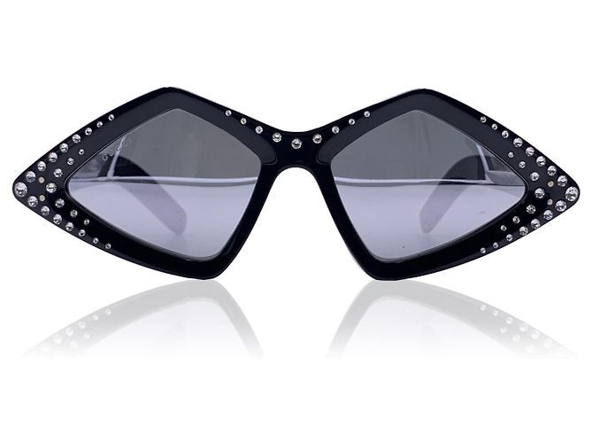 New Authentic Gucci Black Rhinestone Sunglasses. GG0496s 004 GUCCI GG0496S 004 Shiny Black Geometric Crystal Women main image 3