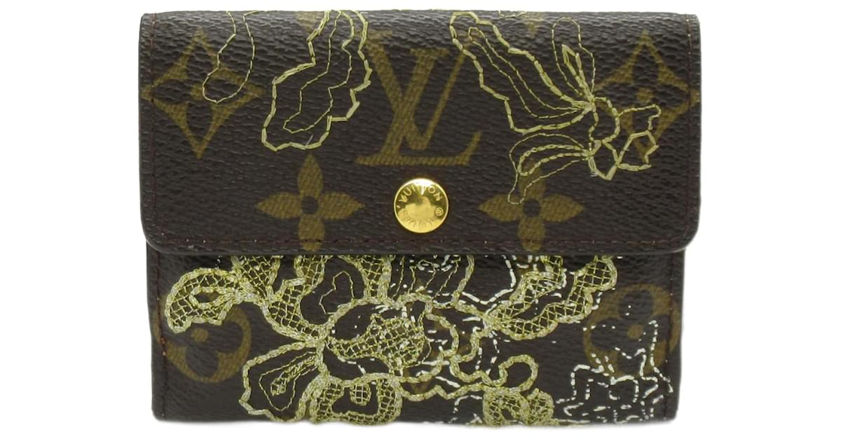 Louis Vuitton Monogram Dentelle Ludlow Coin Case Brown Cloth ref