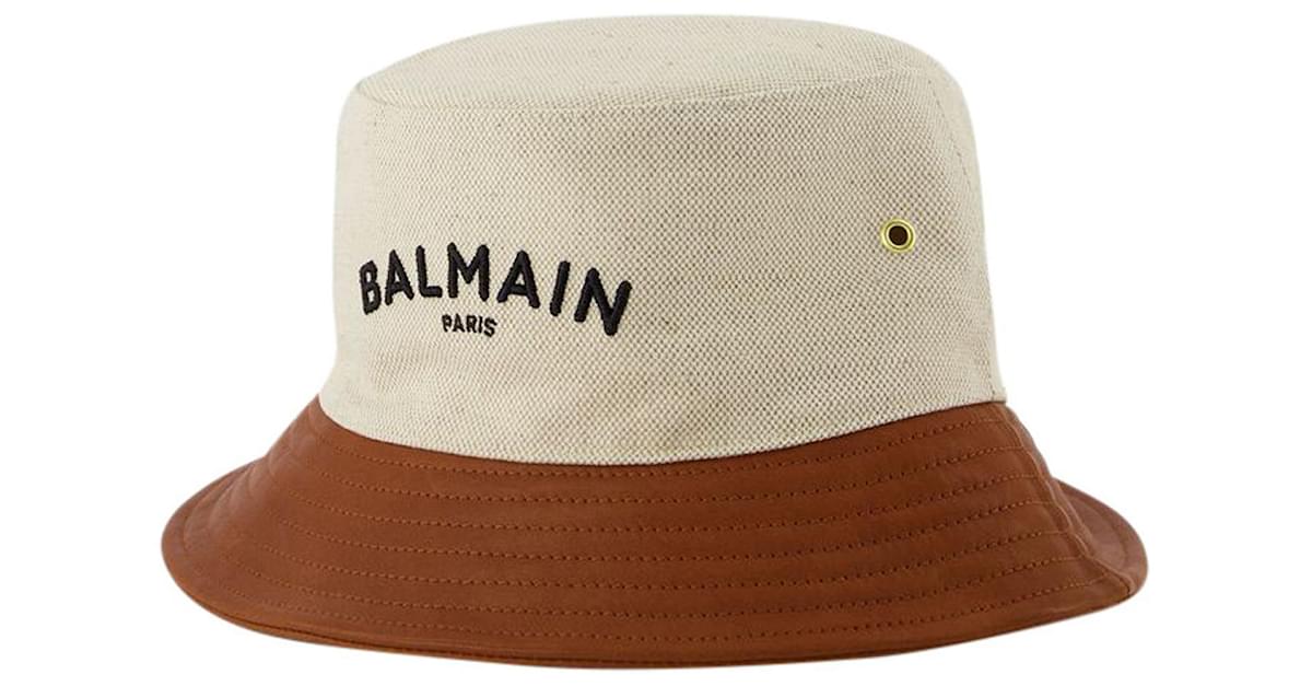 Jacquard bucket hat with Balmain monogram