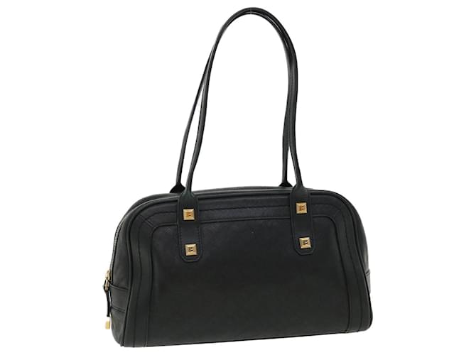 BALLY Shoulder Bag Leather Black Auth ar8215 Joli Closet