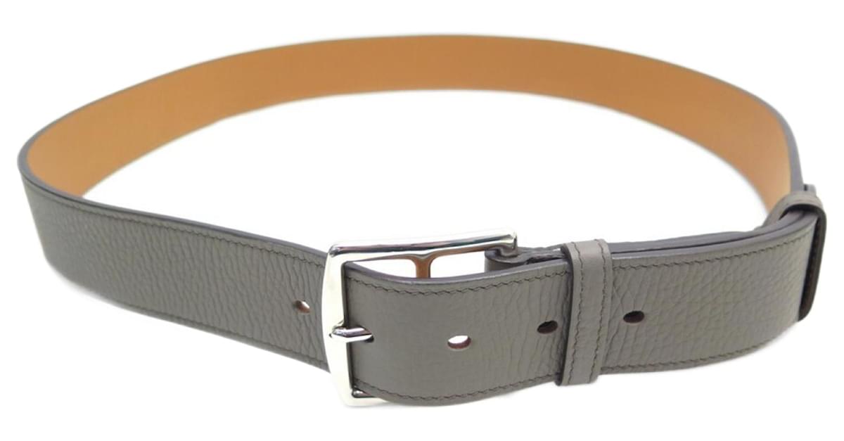 Hermès NEW HERMES STIRRUP BELT 38 T105 IN ETOUPE CLEMENCE LEATHER BELT  BUCKLE Grey ref.736012 - Joli Closet