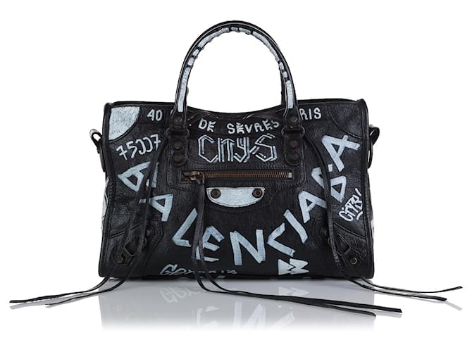 Balenciaga Black Graffiti Motocross Classic City Leather ref