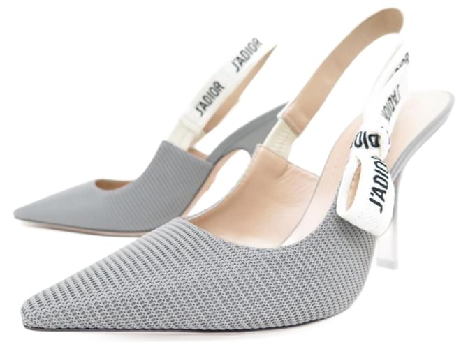 NEW DIOR SLINGBACK J'ADIOR KCC SHOES201TFL CANVAS 37 + BOX