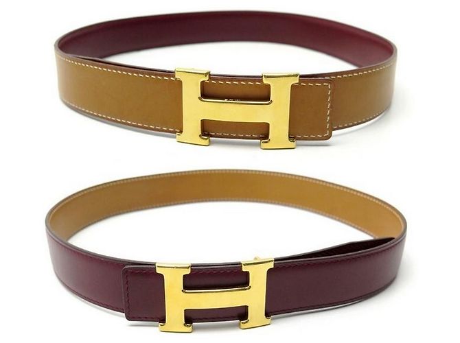 Hermès HERMES BUCKLE H REVERSIBLE LEATHER BELT T75 SWIFT  display picture 2