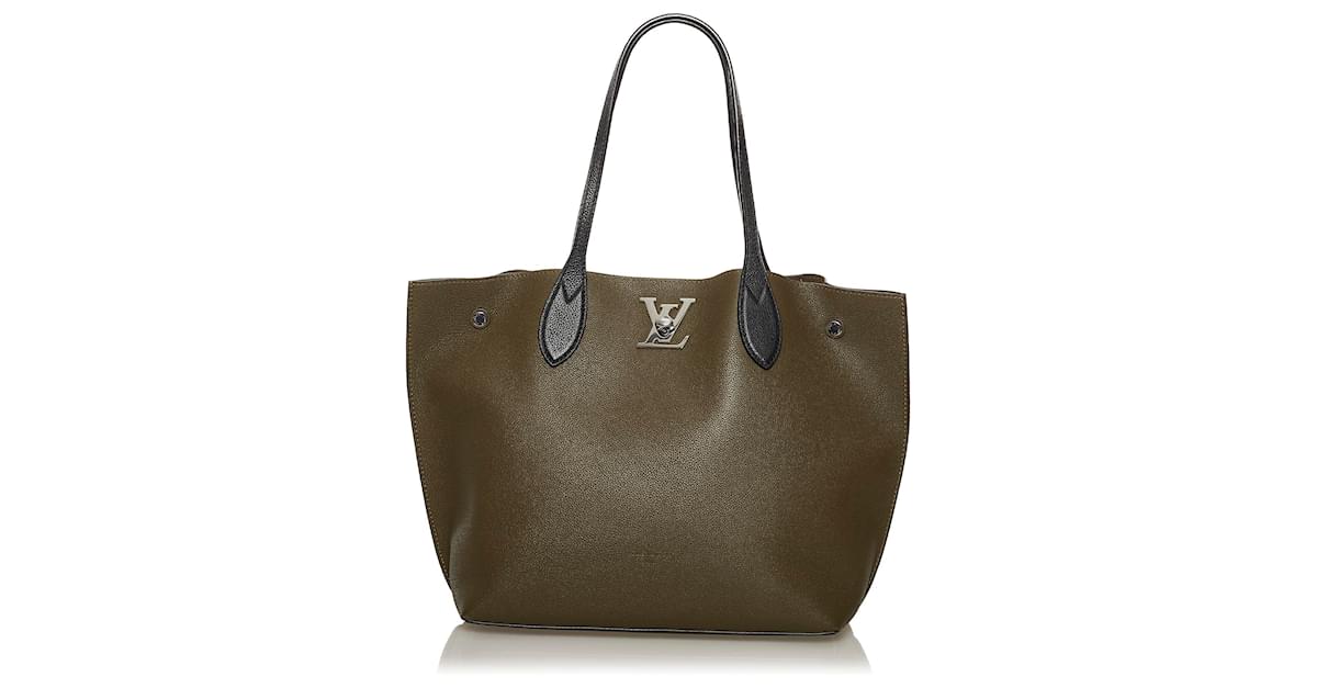 Lockme leather tote Louis Vuitton Green in Leather - 36142101