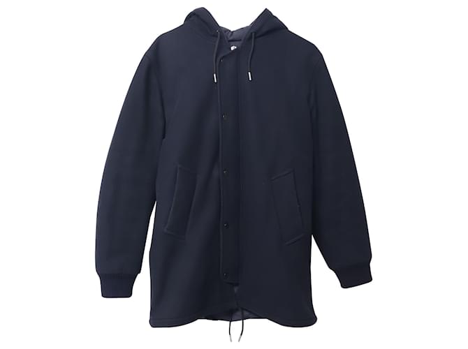 Sandro Paris Hooded Coat in Black Wool Joli Closet