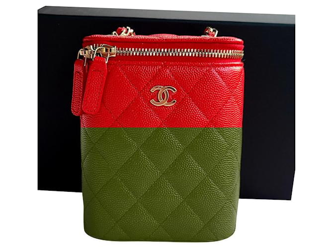 Chanel Vanity Crossbody Small Caviar Leather Red Joli