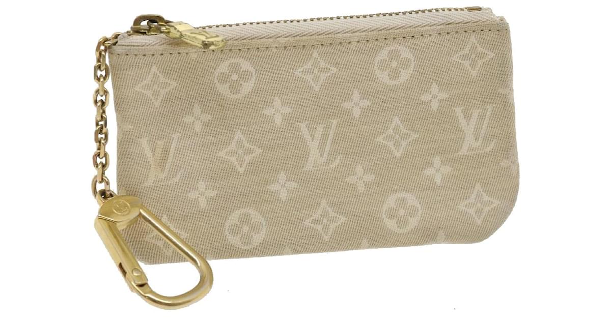 LOUIS VUITTON Monogram Mini Pochette Cles Coin Purse Beige M92438 LV Auth  39328