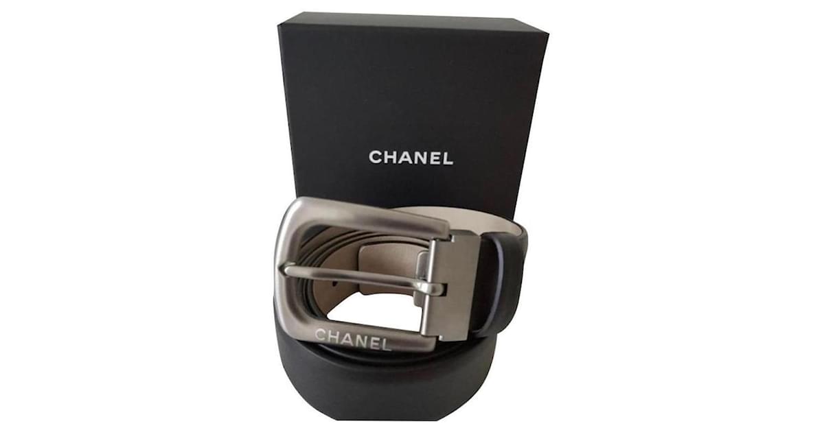Chanel BELT IN LEATHER LEATHER BLACK / SIZE 95/ NEVER SERVED ref.743576
