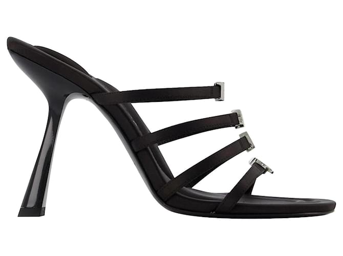 サンダル・ミュール Nala 105 Logo Sandals - Alexander Wang - Black - Satin Nala 105 Logo Sandals - Alexander Wang - Black - Satin