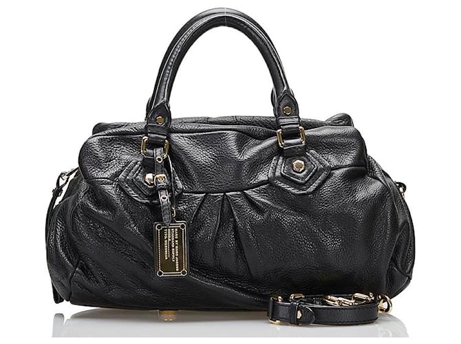 Marc Jacobs Classic Q Leather Groovee Bag Black Pony-style