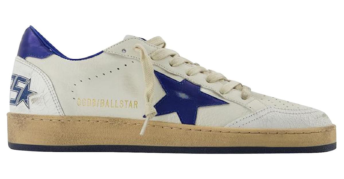 スニーカー Golden  White llic Blue Ballstar Sneakers Golden Goose Deluxe Brand Ball Star Sneakers - Golden Goose