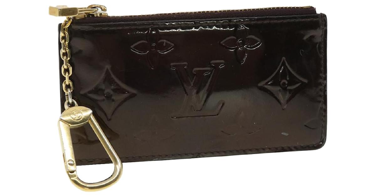 Auth LOUIS VUITTON Vernis Pochette Cles Coin Purse Beige Leather
