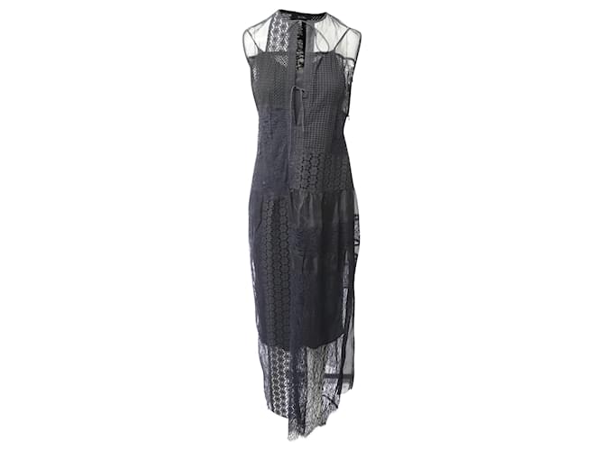 Joseph Patchwork Lace Long Dress in Black Nylon ref.JC755598 (Sold) - Joli  Closet