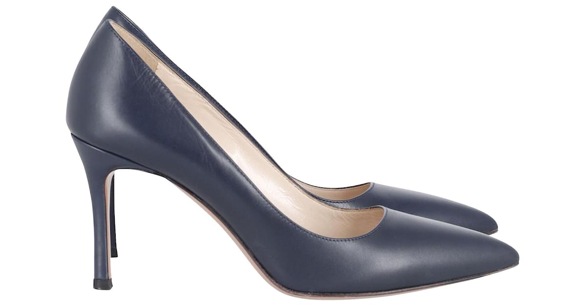 Navy blue hotsell leather heels