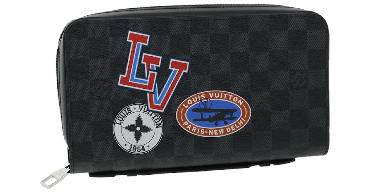 Louis Vuitton Taiga Zippy XL Wallet Navy M44276 LV Auth jk328