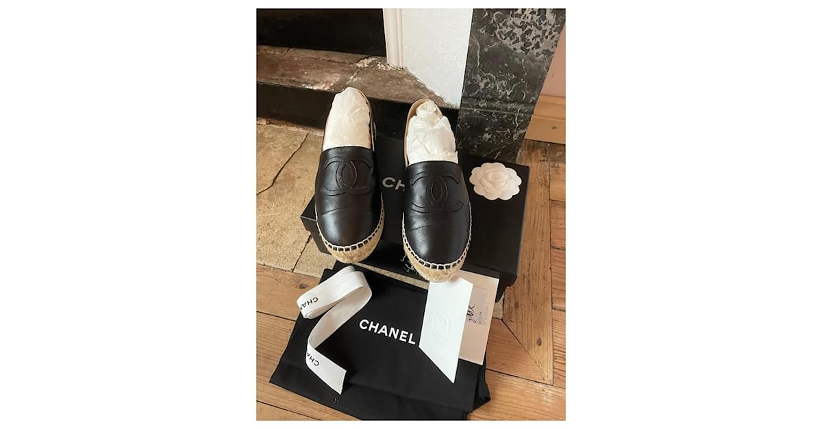 Chanel espadrilles clearance black lambskin