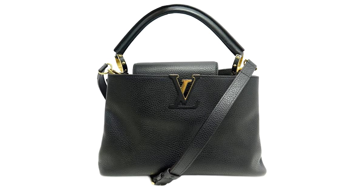 LOUIS VUITTON CAPUCINES MM HANDBAG IN TAURILLON LEATHER HAND BAG Black  ref.758050 - Joli Closet