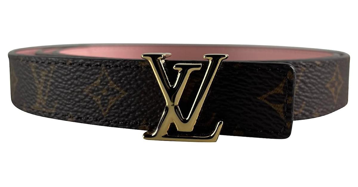 Louis Vuitton LV Iconic Strass 20 mm Reversible Belt Brown + Calf Leather. Size 85 cm