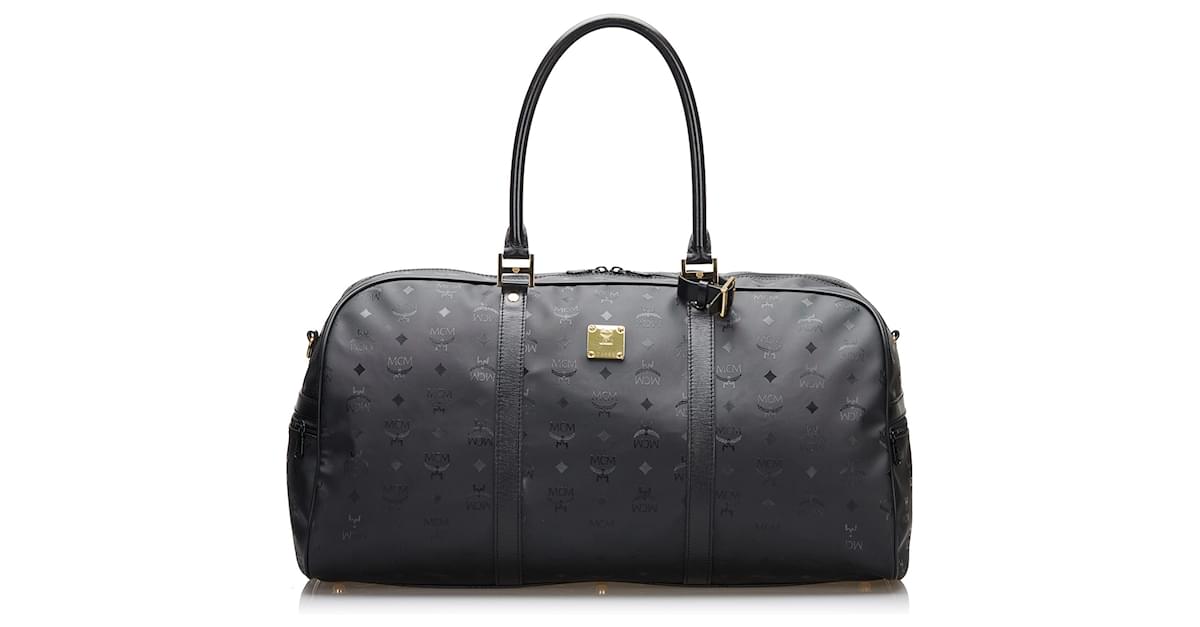 Mcm duffle bag black best sale