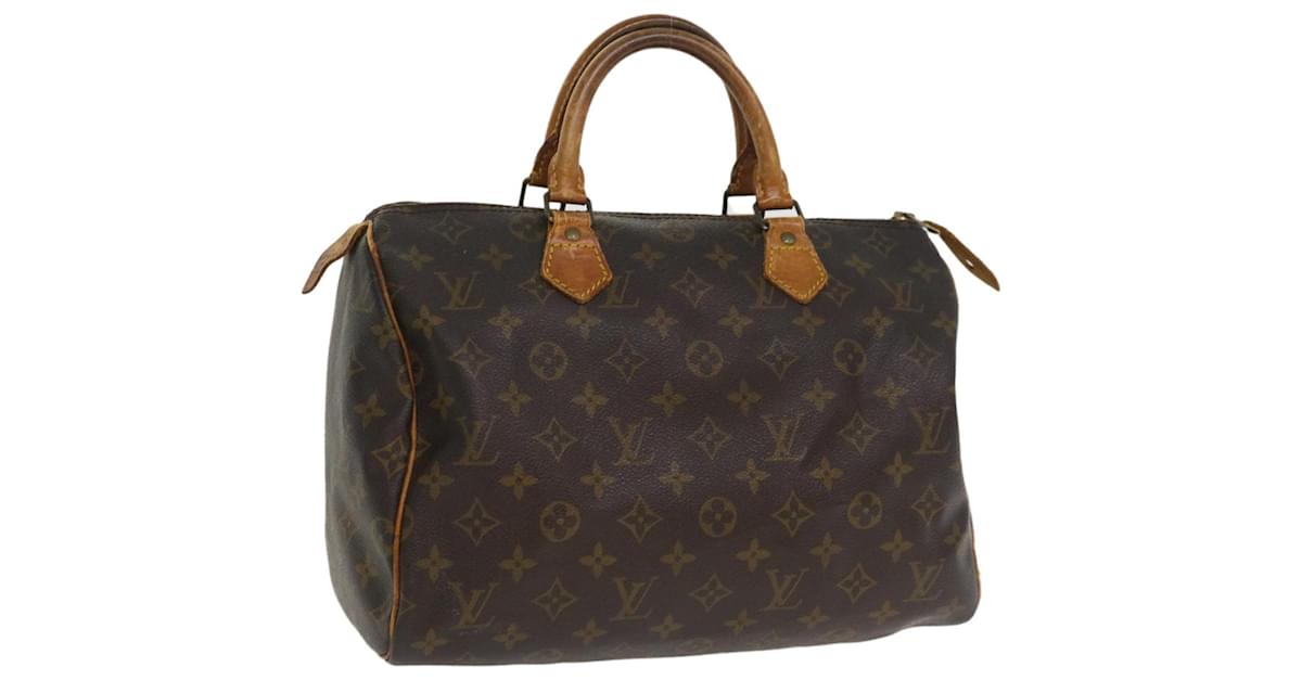 LOUIS VUITTON Monogram Mini Lin Speedy 30 Hand Bag White M95319 LV Auth  tp613