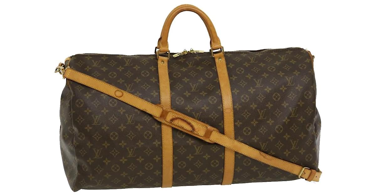 LOUIS VUITTON Monogram Keepall Bandouliere 60 Boston Bag M41412 LV Auth  35193