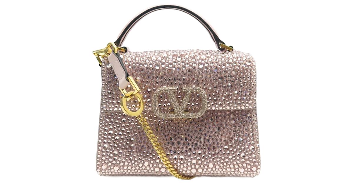Vsling Mini Handbag With Sparkling Embroidery for Woman in Rose
