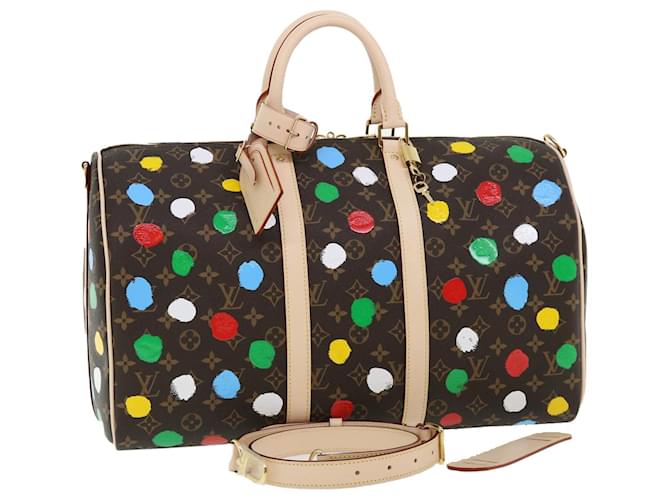 LOUIS VUITTON Yayoi Kusama Keepall Bandouliere 50 Boston Bag