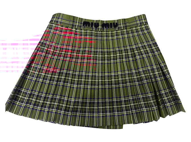 スカート MIU MIU Red Pleats Skirt Archive Miu Miu Pleated mini skirt Red Wool ref.773574 - Joli Closet