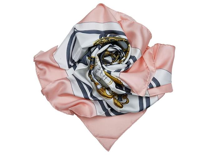 Foulard en soie Hermès Brides de Gala Rose Joli Closet