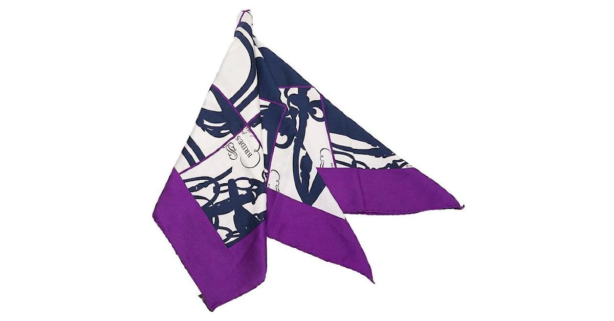 Hermès Carré En Desordre Silk Scarf Purple Ref.774569 - Joli Closet