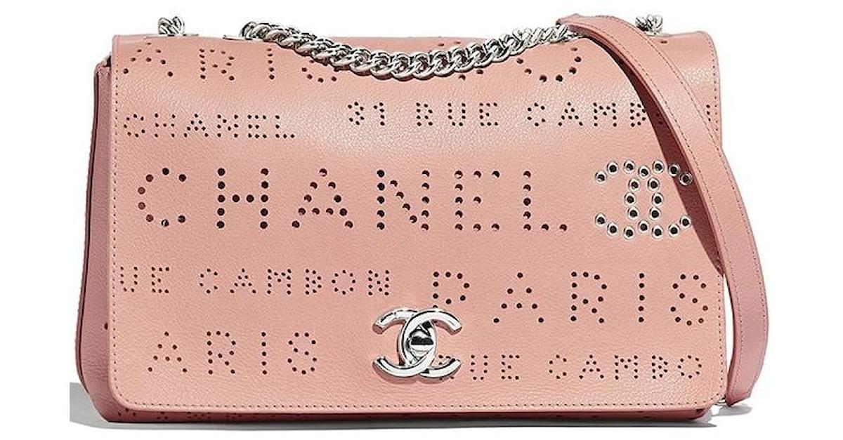 Chanel Logo Eyelets Perforated Flap Bag
