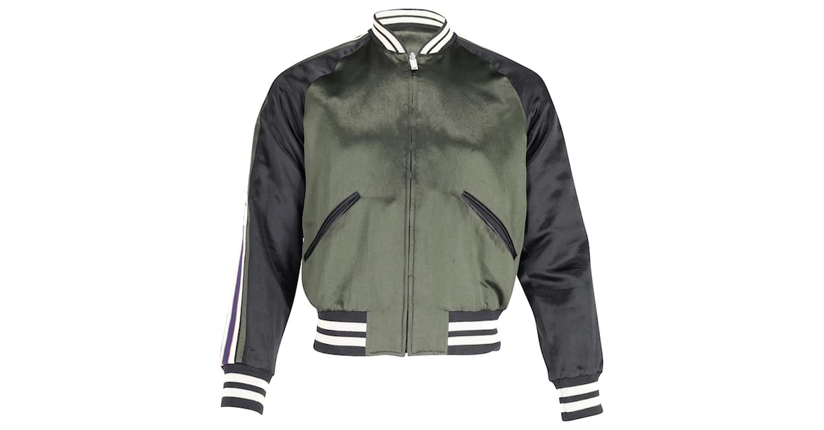 Gucci Reversible Bomber Jacket in Olive Green Acetate Cellulose fibre ref.776891 Joli Closet