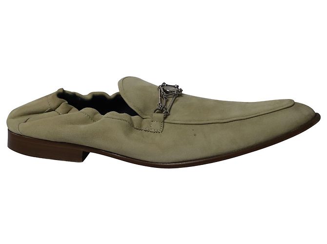 Lanvin Men\'s Beige Slip-On Loafers Lanvin Slipper Shoes Beige at CareOfCarl.com main image 3