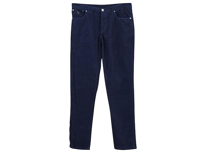 Brunello Cucinelli Pantalon traditionnel en velours côtelé en coton