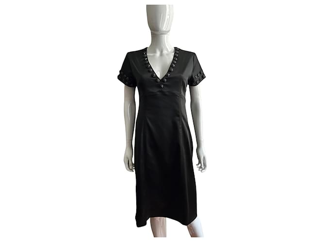 Burberry Robe clout?�e en satin noir Acetate ref.777613 - Joli Closet