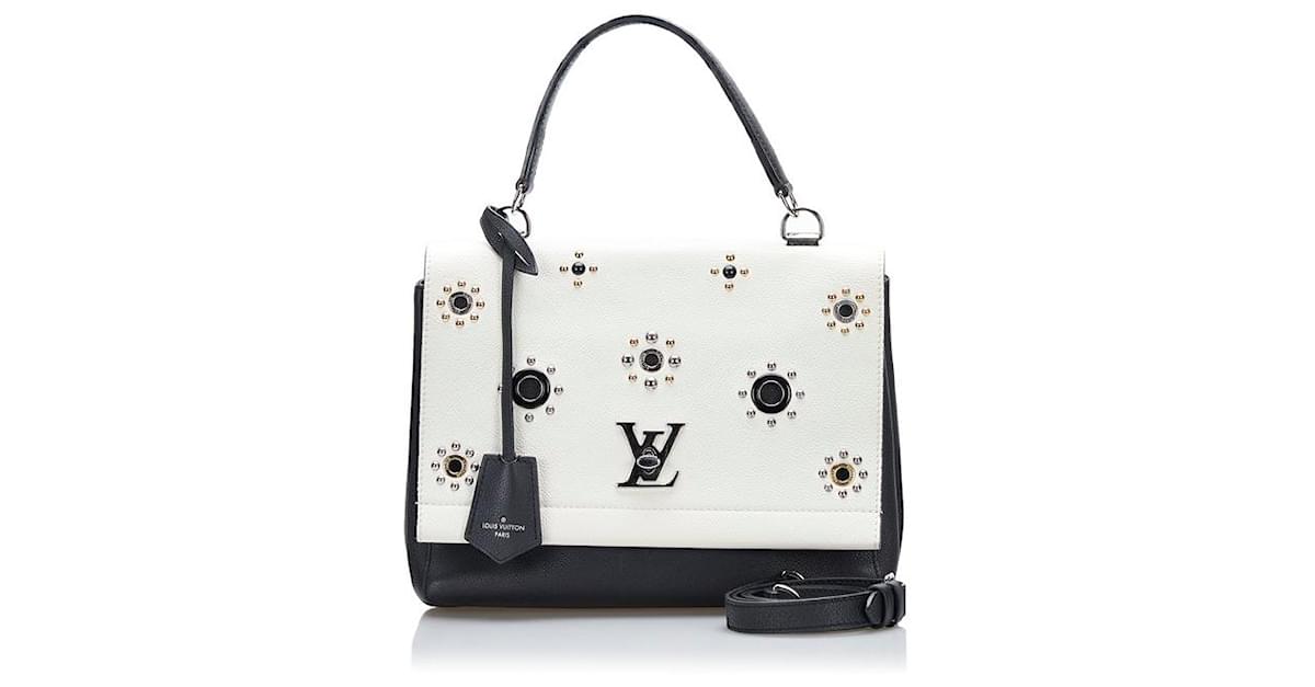 Louis Vuitton Black/White Leather Lockme II Mechanical Flower Bag Louis  Vuitton