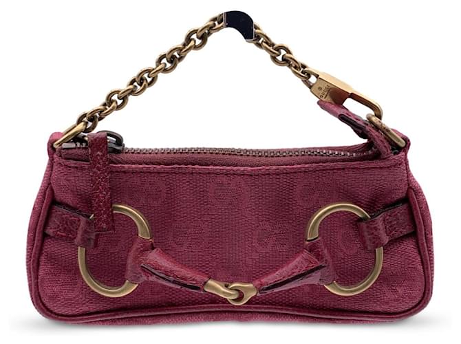 Gucci Pink Canvas Monogram Horsebit Tom Ford Era Coin Purse