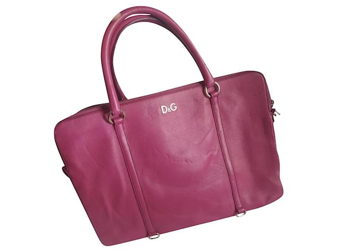 DOLCE & GABBANA *BAG LILY TWIST* Pink Fuschia Leather ref