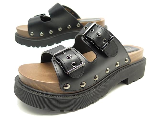 Christian Dior DIORQUAKE サンダル ブラック 37 クリスチャンディオール Dior QUAKE 22AW レザー ミュール 38