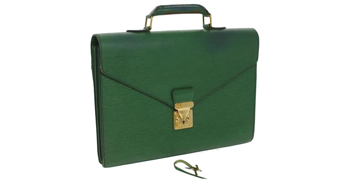 LOUIS VUITTON Epi Serviette Conseiller Briefcase Green M54424 LV Auth 35406  Leather ref.785210 - Joli Closet