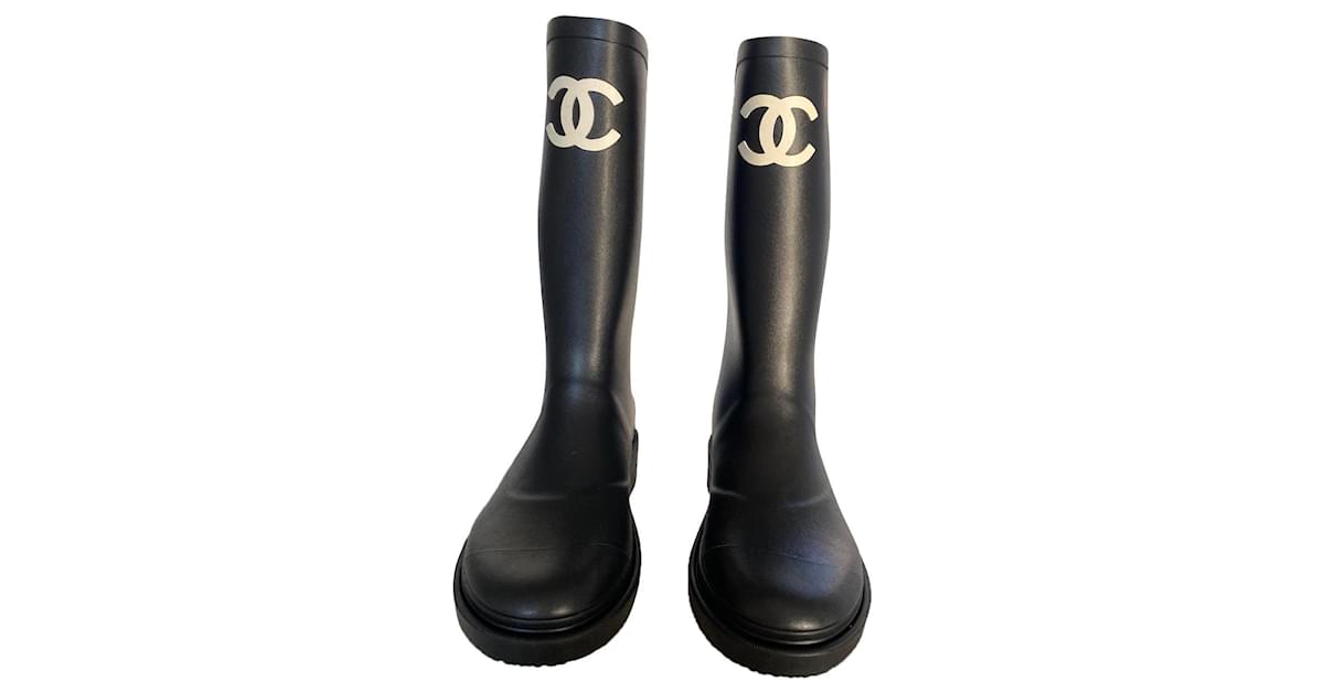 Chanel Boots Black Rubber ref.786132 - Joli Closet