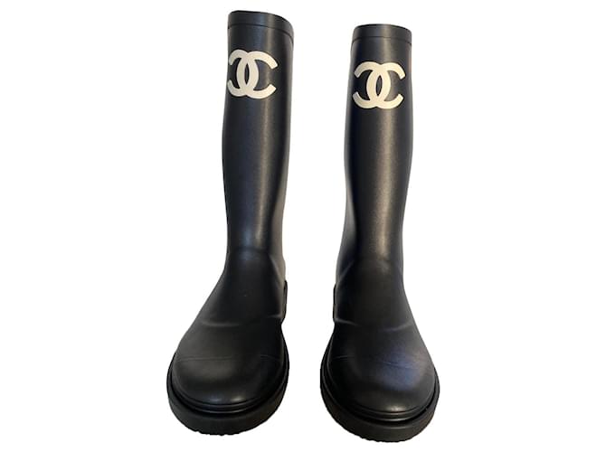 Chanel Boots Black Rubber ref.786132 Joli Closet
