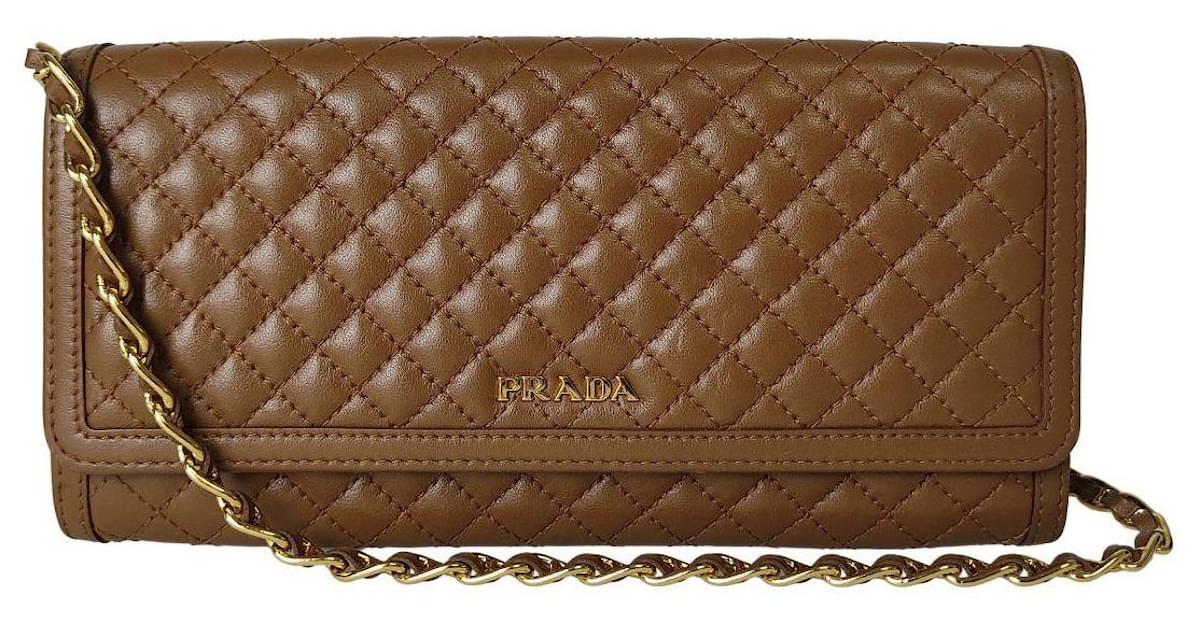 Prada quilted wallet on on sale chain