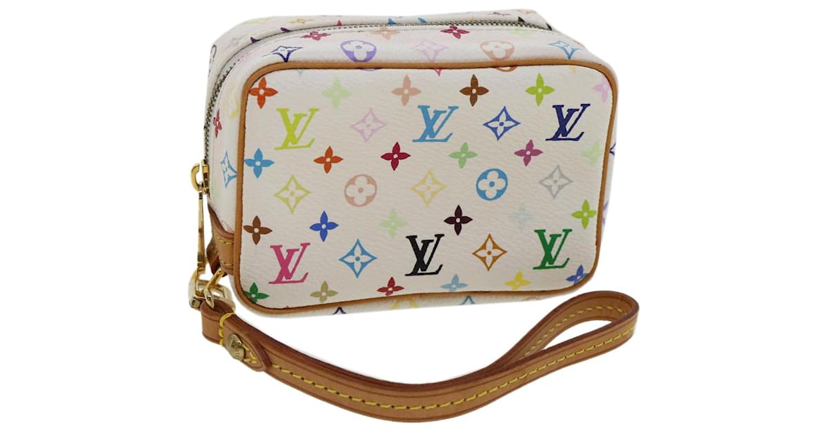 LOUIS VUITTON Monogram Multicolor Trousse Wapity Pouch White M58033 Auth  36551