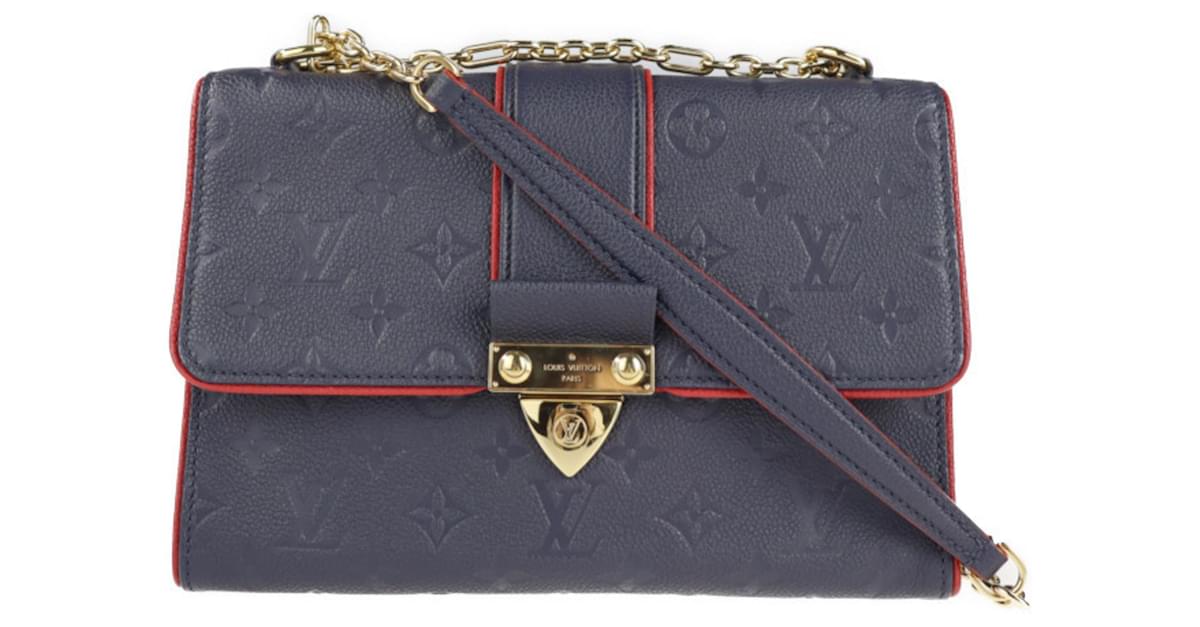 Louis Vuitton Monogram Empreinte Leather Ponthieu PM Navy Blue