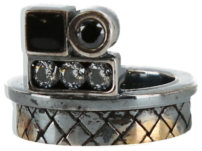 Bague Vintage Argentée Avec Cristaux Taille 56 - Parfait état - 3548