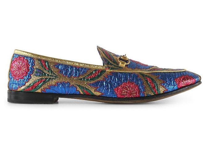 Multi colored Gucci loafers Gucci Horsebit Floral Loafers in Multicolor Leather Multiple  main image 3